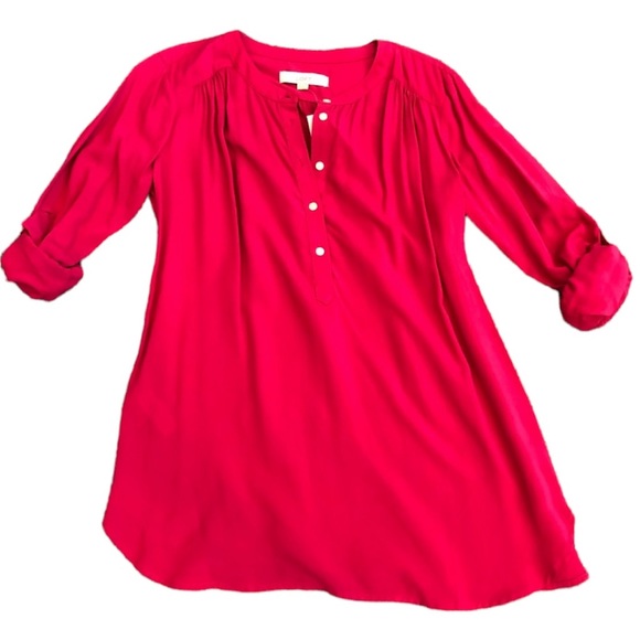 LOFT Long Sleeves Bright Pink Tunic NWT Women’s Size Small - Picture 3 of 8